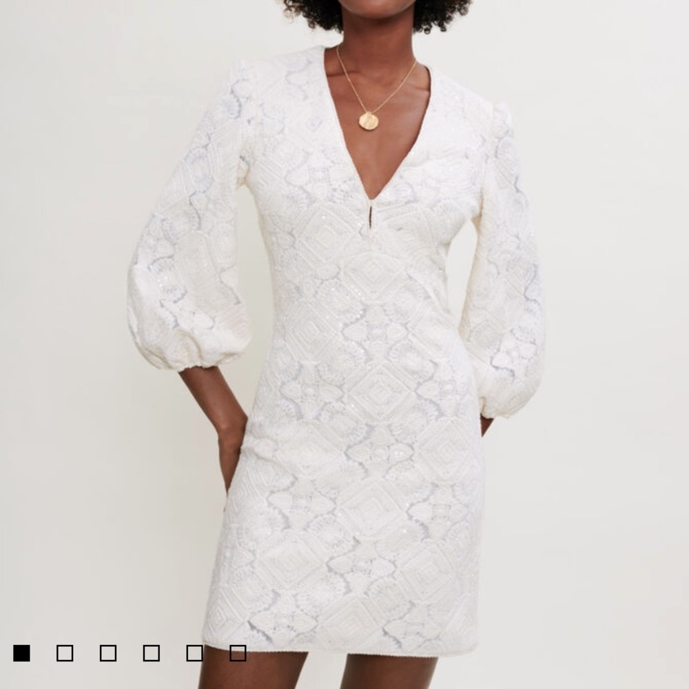 Maje Sequin Tulle dress embroidered size small